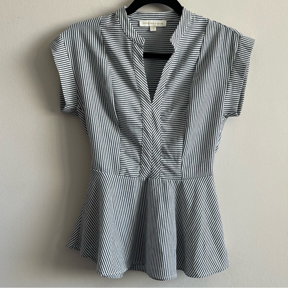 Monteau Fitted Peplum Blouse